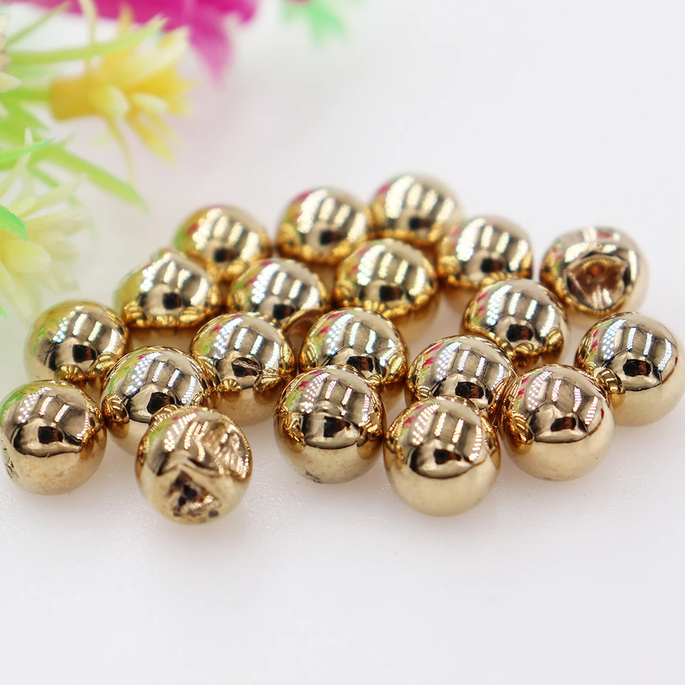 8mm 10mm Metal Gold Silver Round Ball Buttons for Sewing Fashion Spring Autumn Clothing Accessories Supplies 2