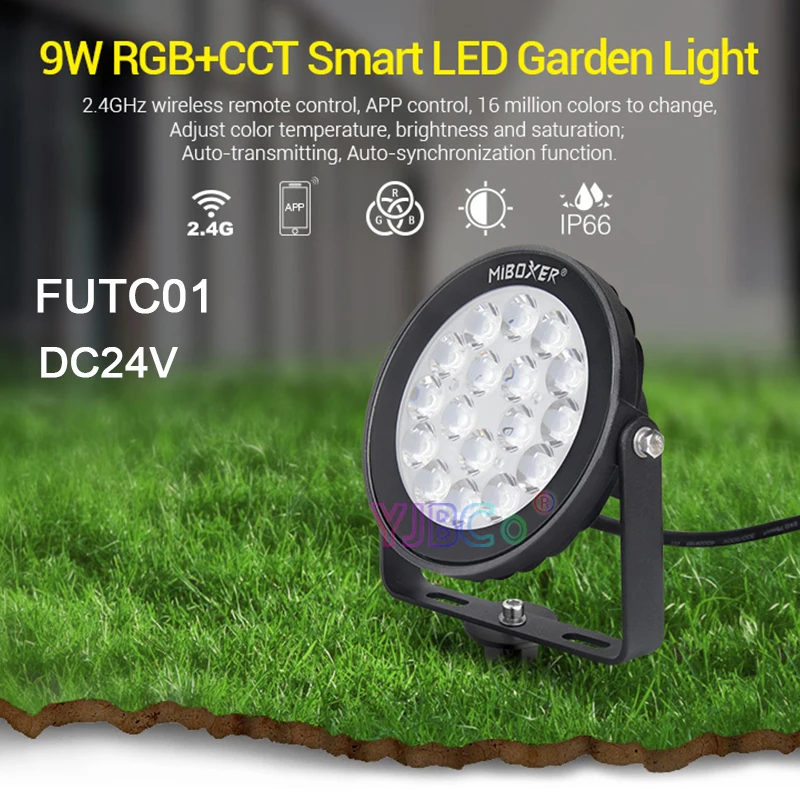 FUTC01 Miboxer 9 Вт RGB+ CCT умный светодиодный свет сада DC24V FUTC01 IP65 Водонепроницаемый светодиодный открытый лампа Сад Освещение - Испускаемый цвет: FUTC01