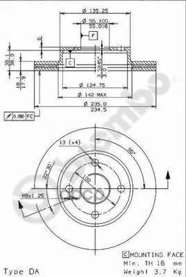 Диск Тормозной Передн Mazda: 121 Ii 90-96 323 C Iv 89-94 V 94-98 F Iii Station | - Цена: 2 099,00 руб.