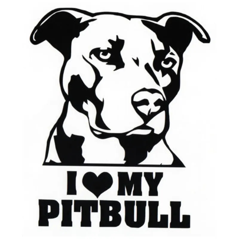 

Personality I LOVE MY PITBULL Car Sticker Windshield Bumper Motorcycle Decor High Quality Vinyl Cover Scratches Waterproof PVC