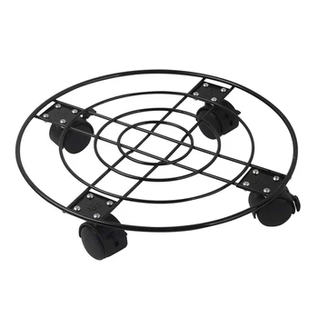 

Rolling Metal Plant Caddy 13 Inch Round Plant Stand on Wheels Flower Pot Planter Mover for Outdoor & Indoor with Locking