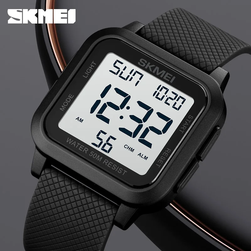 

Часы SKMEI Мужские Цифровые Спортивные, модные светодиодные электронные наручные водонепроницаемые с обратным отсчетом, с хронографом