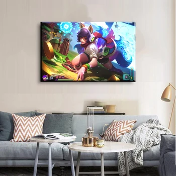 

Home Decor Modular Canvas Picture legends league Ahri Game bedroom living room Poster Home Canvas Painting Wholesale