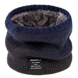 Luxurious Knitted Fleece Winter Scarf & Neck Warmer (Navy Blue)