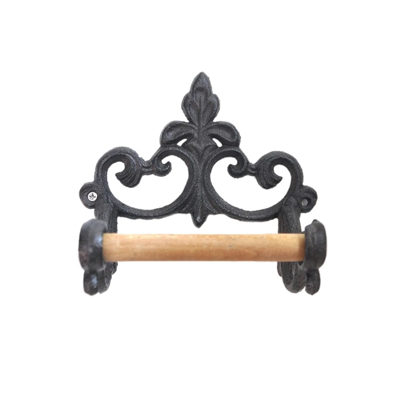 

Paper Shelf American Style Hanging Creative Retro Wrought Iron Shelf Hook Storage Rack for Home Bathroom Decor Toliet