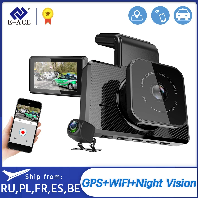 E ACE B05 Автомобильный видеорегистратор мини камера 3 0 дюйма Wifi FHD 1080P GPS