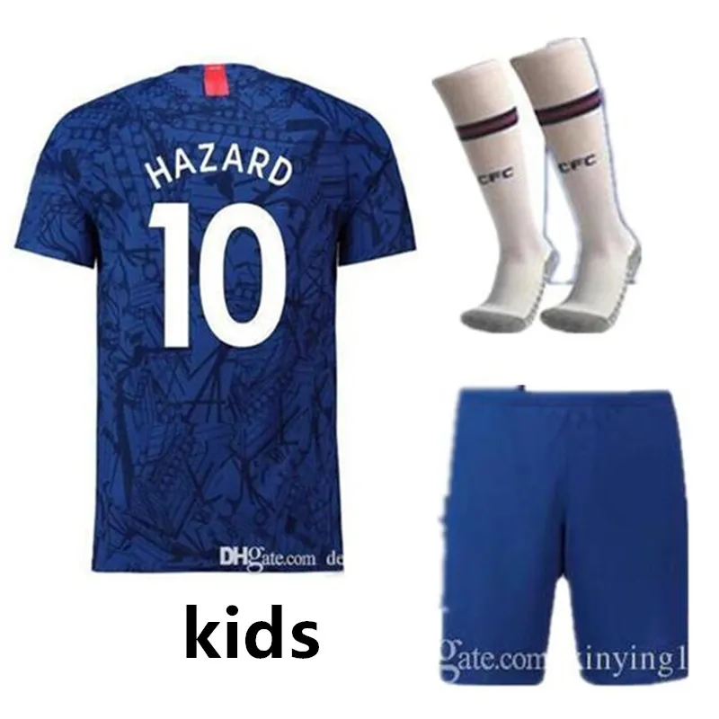 Детский комплект+ носки 19, 20, трикотажные изделия Челси HAZARD KANTE home Out, футбольные футболки PULISIC, HUDSON-ODOI, HIGUAIN, рубашка Челси - Цвет: kids