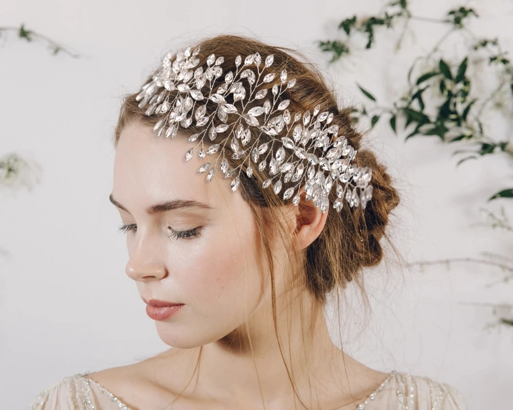Bridal Headband Tiara Wedding Crown with Crystals and Rhinestones,Weddin Hair Accessory in gold,Bridal Hair Piece,Wedding Headpiece Hairband