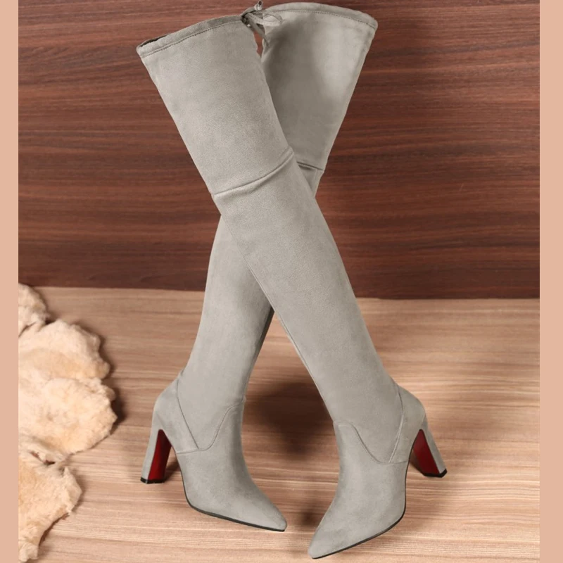 Модные высокие сапоги до бедра Женские пикантные Сапоги выше колена Сезон осень