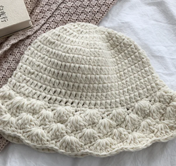 beige Новинка зимы женская Современная вязаная шапка Корейская шикарная Складная вязаная эластичная теплая шапка в стиле хип-хоп женская - Цвет: beige