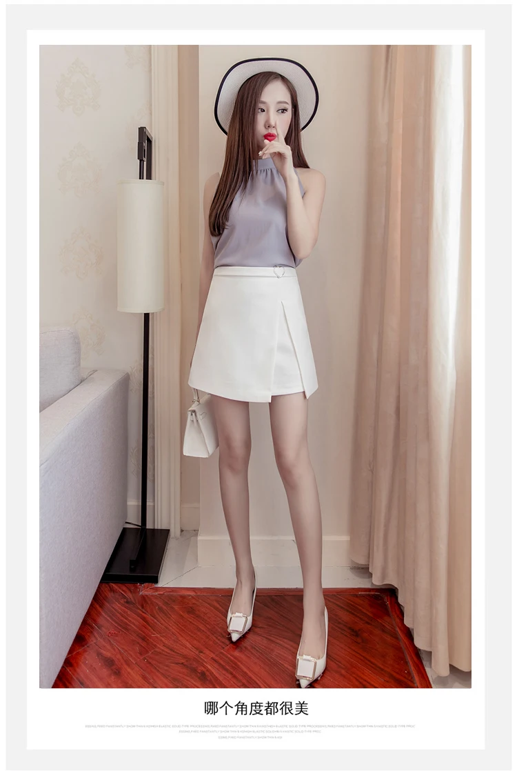 Spring a line skirt women high waist irregular split metal heart skirts womens sweet pink white short mini jupe saia AQ979