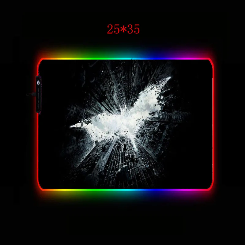 XGZ игровой коврик для мыши большого размера RGB светодиодный светильник большой коврик для мыши офисная компьютерная клавиатура Бэтмен 7 ярких цветов коврик для мыши Коврик для мыши