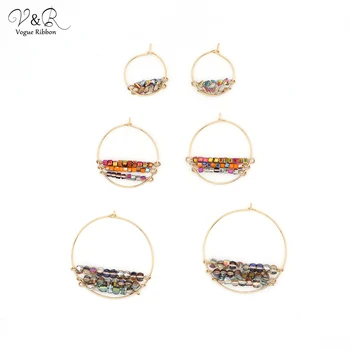 

DIY Handmade Jewelry Making Glass Seed Beaded Charms Pendants for Hoop Earring Set Components Fashion Accessories Gifts DIY-157