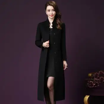 

Korean Style Women Faull Outerwear Winter Fashion woolen Coat Women Casual Medium Long Coat feminino