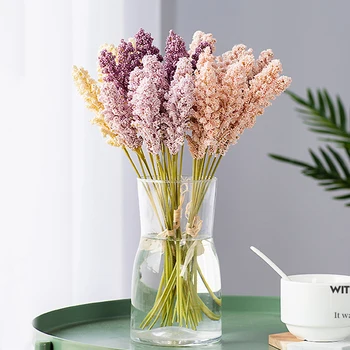 

6pcs/lot artificial flowers mini foam wheat grain home decoration wedding fake flower supplies arrangement outdoor balcony decor