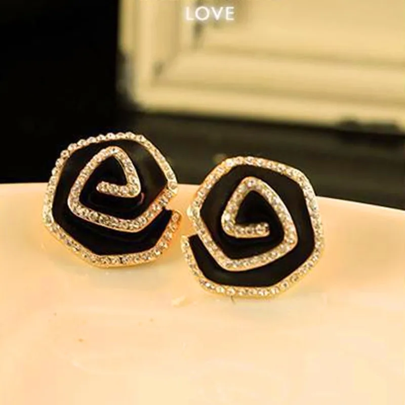 Женская Новая мода розы бижутерия серьги-гвоздики для свадебных ювелирных изделий