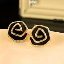 Женская Новая мода розы бижутерия серьги-гвоздики для свадебных ювелирных изделий