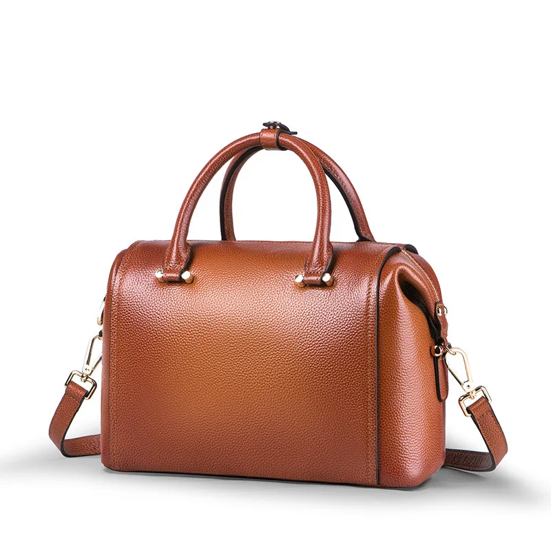 

2018 Autumn And Winter New Style Full-grain Leather Hand Messenger Bag Boston Pillow WOMEN'S Bag