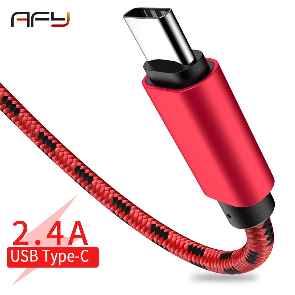 

AFY USB Type c Cable Fast Charging for xiaomi samsung s9 one plus 6t USB-C Mobile Phone Cable Sync Data Cord Nylon Wire adapter