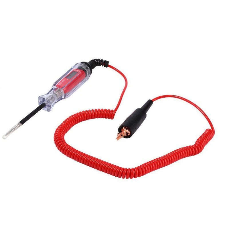 

1Pcs Car Voltage Test Pen With Spring Dc 3-48V Transparent Car Truck Motorcycle Lamp Electrician Test Pencil