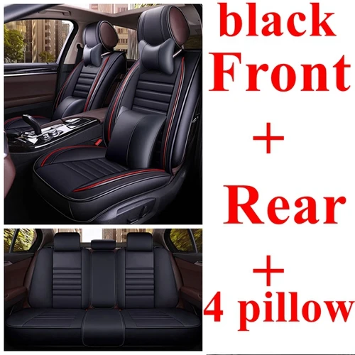 Передняя+ задняя крышка сиденья автомобиля набор для Renault Duster Latitude Clio Sandero Koleos Kadjar Logan Talisman Espace Kangoo Laguna Fluence - Название цвета: black luxury