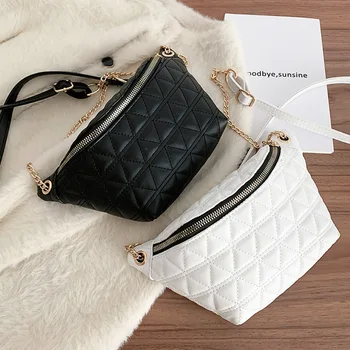 

Waist Bag For Women 2020 Fanny Pack Fashion Chain Banana Waist Pack Belt Bag New Brand PU Leather Female Phone pocket Purse