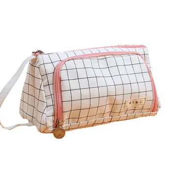 

Korean Version of Simple Canvas Material Waterproof Personality Large Capacity Pencil Case