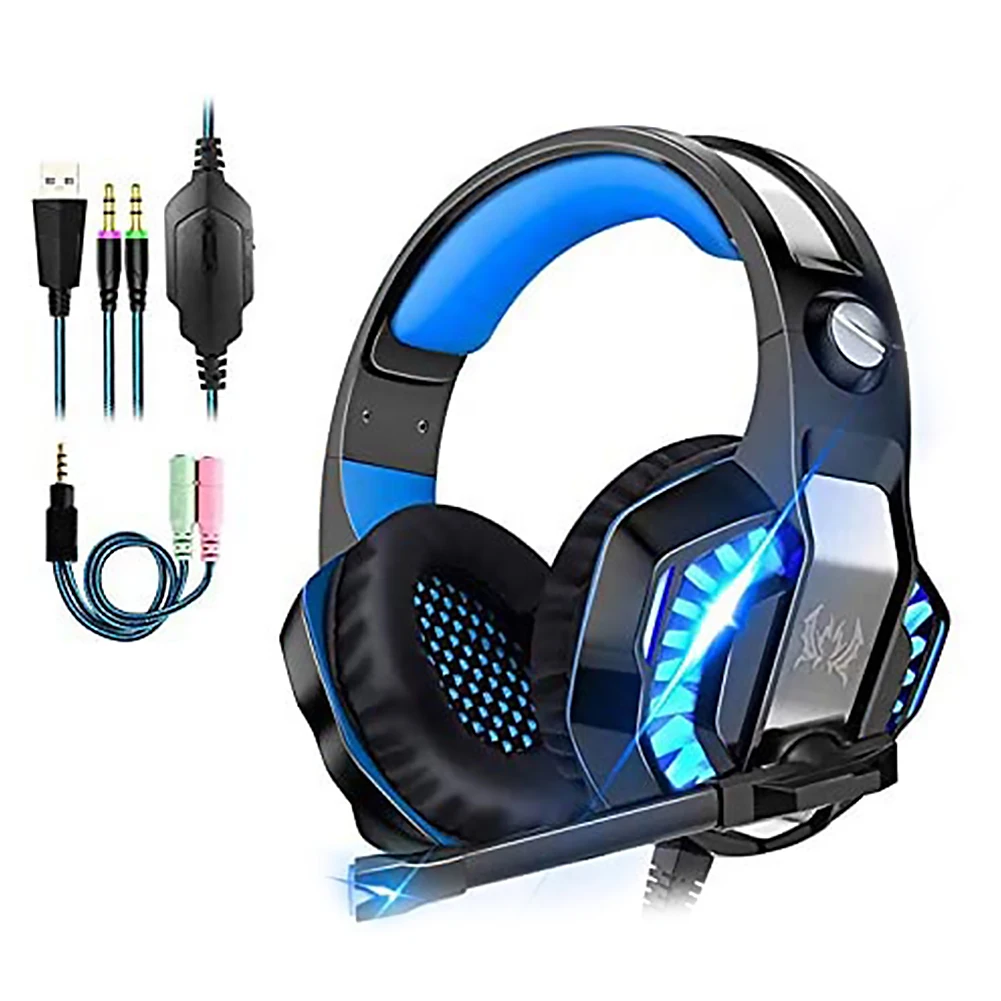 Over ear Gaming Calling Headphones Light Computer 2 LED with Microphone for G200 Gen Outdoor Enjoyable Earphone Ornament