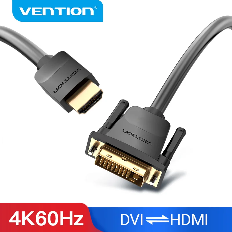 Vention hdmi para dvi cabo bidirecional hdmi macho 24 + 1 DVI-D adaptador macho 1080p conversor para xbox hdtv dvd lcd dvi ao cabo hdmi
