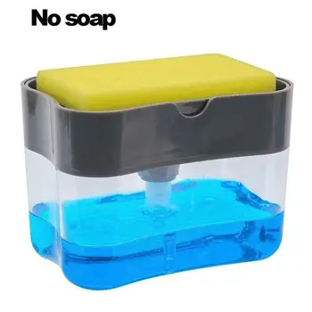 

1PCS Manual Press Soap Pump Portable Foam Soap Dispenser For Bathroom Kitchen Balcony No Noise Soap Liquid Pump Sponge Bracket