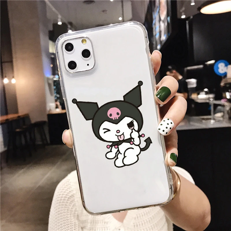 Kuromi милый прозрачный мягкий силиконовый чехол для телефона из ТПУ для iPhone 5 SE 6s 7 8 Plus X XR XS Max 11 11Pro 11Pro Max