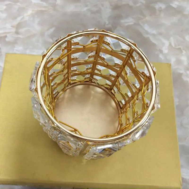 

9.5x12cm Gorgeous Artificial Crystal Metal Pencil Pen Holder Makeup Brush Storage Organizer Stationery Container Desk Decor