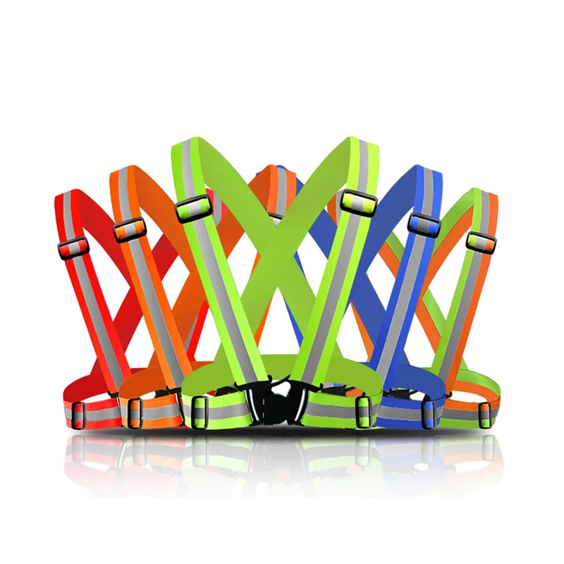 

Night Running Adjustable Reflective Safety Vest For Construction Traffic Warehouse High Visibility Security Clothing Strips