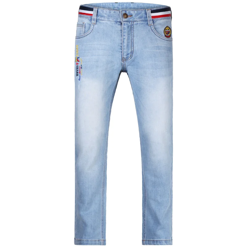 Cheap Men Stretch Skinny Jeans Male Embroidery Designe Elastic Straight Trousers Jeans Casual Fashion Denim Jeans for Male