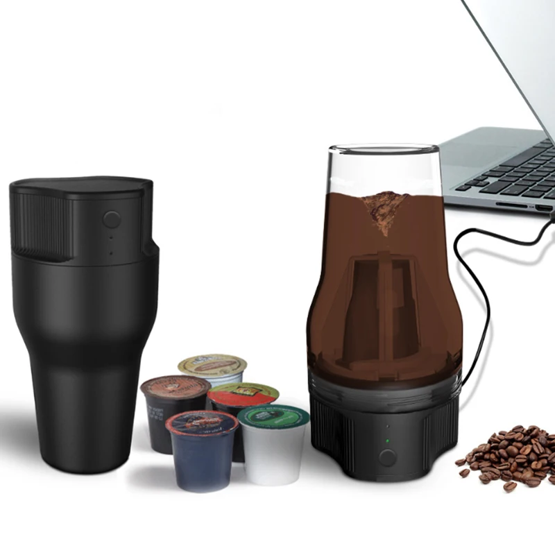 500Ml Mini Electric Coffee Maker Auto Usb Coffee Cafe Filter Coffee Machine Extraction Quick Brewing Coffee (Black)