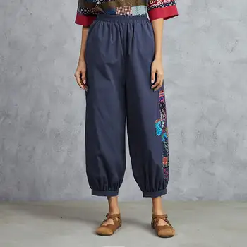 

Plus Size Turnip Women's Patchwork Trousers 2020 ZANZEA Kaftan Spring Pants Casusal Elastic Waist Pantalon Female Cotton Palazzo