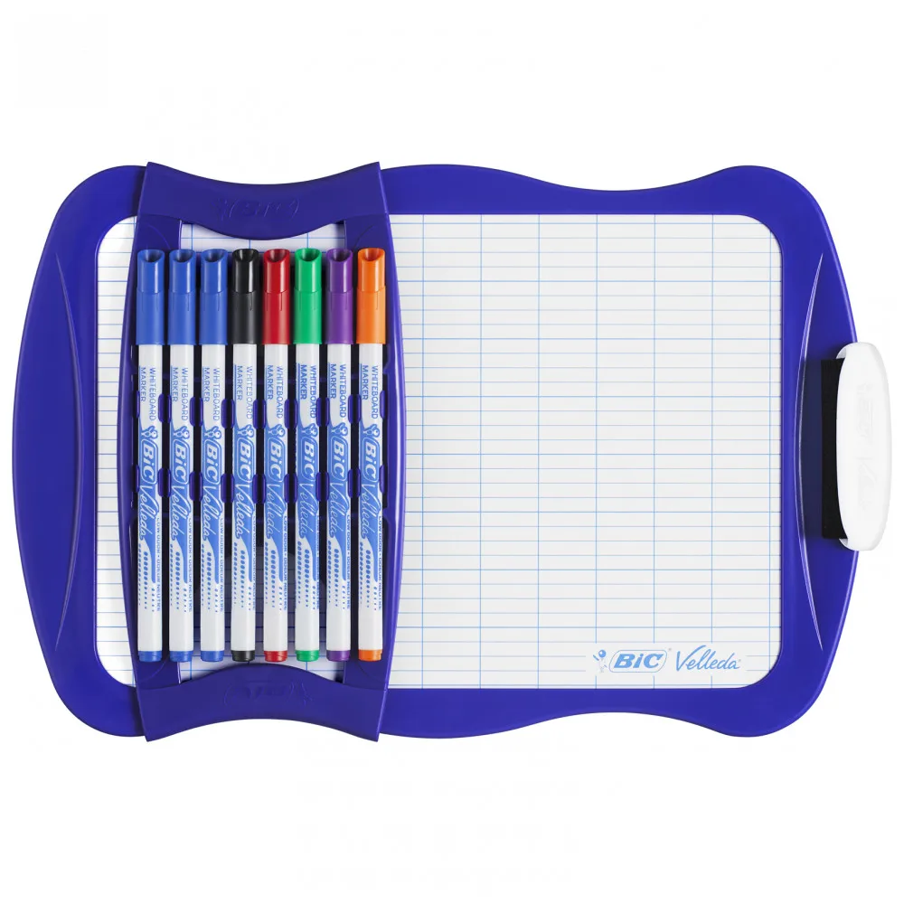 Доска для рисования BIC Velleda в комплекте с 8 маркерами и стирающей губкой