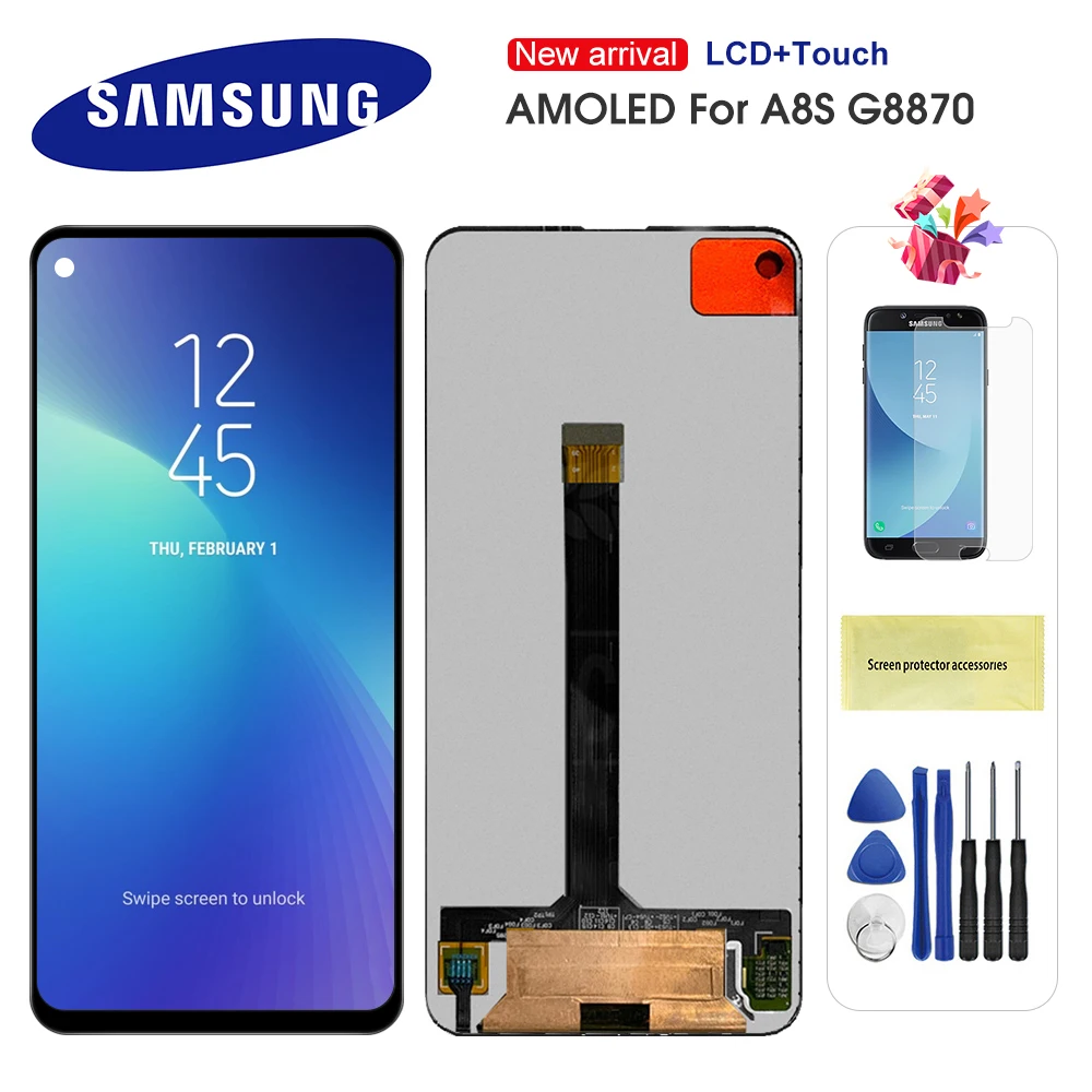 

Super AMOLED LCD For SAMSUNG Galaxy A8S LCD G8870 G887FZ A9 Pro 2019 lcd Display Touch Digitizer Assembly Replacement Parts