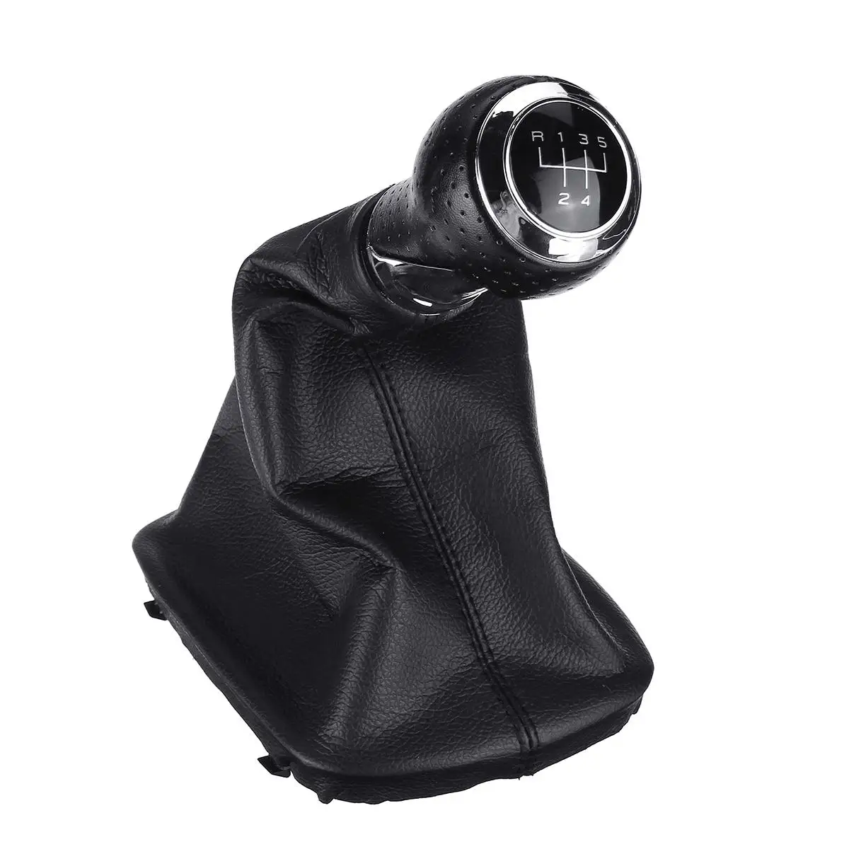 1x Car Manual Gear Shift Shifter Knob 5 Speed with Leather Boot Cover