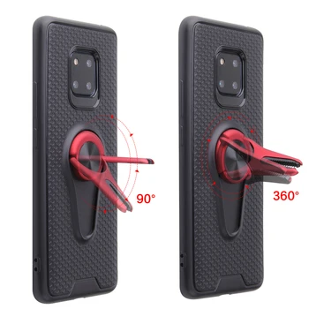 

Case for Huawei Mate 20 Lite Pro Mate 10 Lite Finger Ring Air Outlet Kickstand PC+TPU Cases Built-in Magnetic Metal Sheet Covers