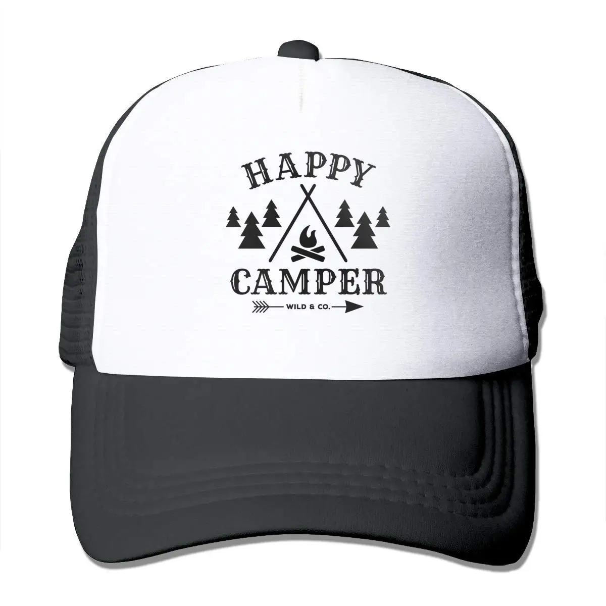 Happy Camper лесная сетчатая бейсбольная Кепка унисекс регулируемая бейсболка стиль шляпы черный