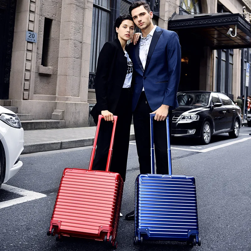 

18-Inch Aluminum-magnesium Alloy Trolley Case-Style Boarding Bag Men And Women Universal Wheel Hard Case Business Trip Business