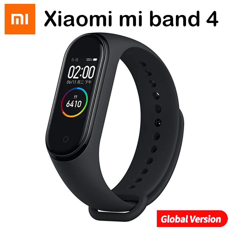 Xiaomi mi Band 4 и 3 умные браслеты mi band Браслет пульсометр фитнес-трек сенсорный экран pulsera intelgent часы - Цвет: mi band 4(Global)