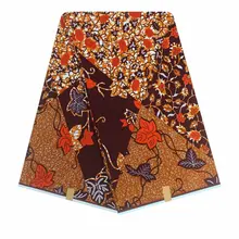 Африканская вощеная ткань принтом Гана воск Анкара африканская Ткань 6 ярдов Хлопок Гана для свадьбы 92108