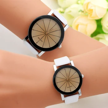 

Meteor Ray Couple Watch Fashion Korean Minimalist Leather Watch Casual White Quartz Watch Lover Gifts Watches amante de relojes