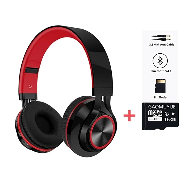 LVcards наушники bluetooth наушники музыкальные гарнитуры(bluetooth 4,1 Поддержка TF карты) для телефонов Беспроводные/проводные наушники A101 - Цвет: Bluetooth4.1-16GB