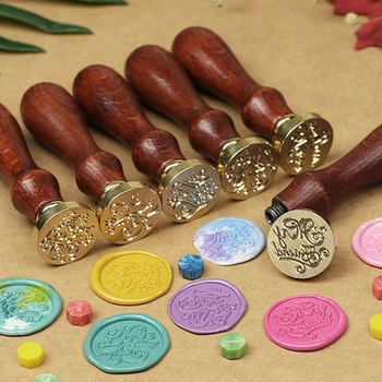

Wax Seal Miss You Love Good Luck Wax Stamp My Friend Sealling Wax Stamps Retro Wood Handle Seal for DIY Wedding Envelope