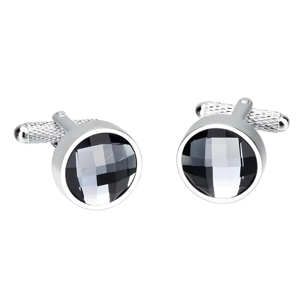SAVOYSHI 남성용 최신 라운드 커프스 단추 고품질 유리 커프스 단추 브랜드 남성 정장 셔츠 커프스 액세서리