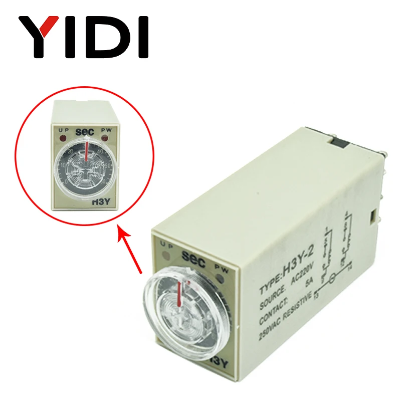 H3Y-2 реле таймера DC12V AC 220 V 0-30 Sec 0-30 minute 0-60 s 0-60 min таймер задержки 220VAC реле времени с базовым гнездом