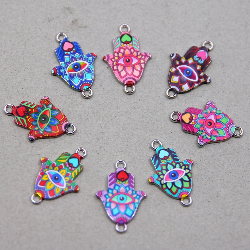 10 шт. Фатима злые глаза фоторазъемы для браслетов разные цвета 17*26 мм | Украшения и